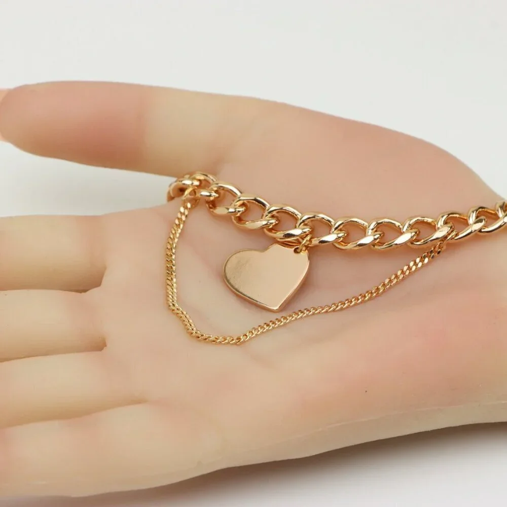 Chunky Heart Pendant Rose Gold Necklace, XPNL0254 - Picture 5 of 12